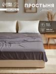 Простыня евро «Этель» Base Collection, 200?215 см, серая, хлопок 100%, бязь