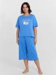 Пижама женская голубая с принтом и надписью Mark Formelle