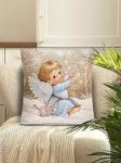 Ангел и зайчик Мальчик Наволочка 38х38 см 2520508 серебро