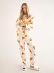 Комплект женский домашний молочный с принтом мандаринов Mark Formelle