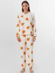 Комплект женский домашний молочный с принтом мандаринов Mark Formelle