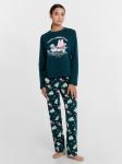 Пижама женская зеленая с принтом и надписью Mark Formelle