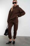 Брюки джоггеры женские коричневый с начесом