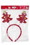 Новогодний ободок 23 см "Ёлочка" (SF-1708) красный