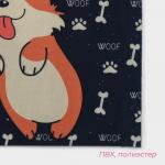 Коврик придверный Доляна «Корги», влаговпитывающий, без окантовки, 39?59 см, чёрный