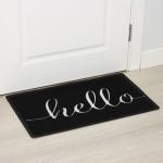 Коврик придверный LaDо?m Hello, 45?75 см, чёрный