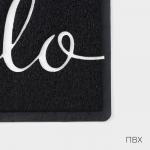 Коврик придверный LaDо?m Hello, 45?75 см, чёрный