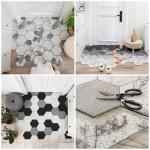 Коврик придверный Доляна «Грани», грязезащитный, вырезной, 80?120 см, серо-зелёный