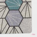 Коврик придверный Доляна «Грани», грязезащитный, вырезной, 80?120 см, серо-зелёный