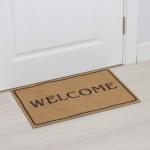 Коврик придверный Доляна Welcome, без окантовки, 40?60 см, бежевый