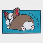 Коврик влаговпитывающий придверный «Доляна. Бульдог», без окантовки, 38?57 см, синий