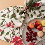 Набор салфеток декоративных 35х35 - 6 шт, саржа 'Пуансеттия ВБ'