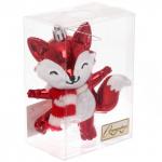 Ёлочная игрушка "Весёлый лисёнок" 8.8*5.5*13.5 см, Красный