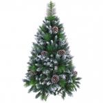 Ёлка "Сказочный лес" 120 см,ПВХ+леска, с белым напылением+шишки (369 веток) (SZ2000-120)