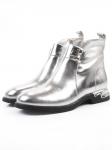 01-B48B-87C GREY/SILVER Ботинки демисезонные женские (натуральная кожа, байка)