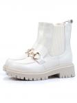 01-5273-2 WHITE Ботинки демисезонные женские (натуральная кожа, байка)