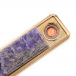 Зажигалка сувенирная из чароита с зарядкой USB