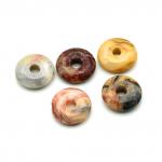 Бусина бублик для швенз из агата львиная шкура 15*4мм, 1шт