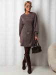 Платье из эко замши (серо-коричневое)