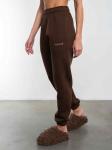Брюки джоггеры женские коричневый с начесом
