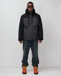 Горнолыжная куртка мужская зимняя темно-серого цвета 7616TC