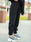 Брюки джоггеры женские черные с начесом