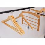 Плечики - вешалка для брюк и юбок LaDо?m Bois, 44.5?1.2?24.5 см, с зажимами, широкие плечики, сорт А, светлое дерево
