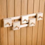 Вешалка для бани и сауны «Гармония», деревянная, настенная, 5 крючков, «Добропаровъ»