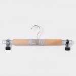 Вешалка для брюк и юбок LaDо?m Bois, с зажимами, сорт А, 34.5?1.2?12.5 см, светлое дерево