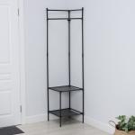 Вешалка - стойка напольная для одежды LaDо?m, угловая, с полками для хранения, 2 яруса, 45?60?180 см, чёрная