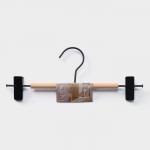 Вешалка для брюк и юбок LaDо?m Laconique, 28?11.5?2.8 см, с зажимами, чёрная