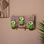 Вешалка «Совушки», 30 см, 2 крючка, дерево