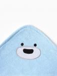 Махровое полотенце с уголком «Крошка Я. Мишка», 75?75 см, хлопок 100%, голубое