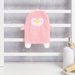 Полотенце для рук LoveLife «Пингвин», 25?21 см, микрофибра, розовое