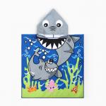 Полотенце - пончо детское махровое «Крошка Я. Акулы», 60?120 см, микрофибра
