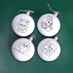 Ёлочные шары под раскраску «С Новым годом», краски, 4 шт., набор для творчества