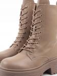 04-207-3424A-5608 DK. BEIGE Ботинки зимние женские (натуральная кожа, 100% шерсть)