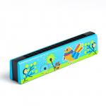 Губная гармошка «Курочка», размер 2?13?3 см, бирюзовая