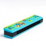 Губная гармошка «Курочка», размер 2?13?3 см, бирюзовая