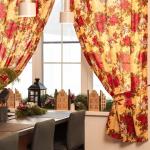 Комплект штор для кухни с подхватами «Доляна. Новогодние украшения», 2 шт., жёлтые, 145?180 см