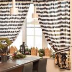 Комплект штор для кухни с подхватами «Этель. Золотой город, 2 шт., белые, чёрные, 145?180 см