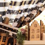 Комплект штор для кухни с подхватами «Этель. Золотой город, 2 шт., белые, чёрные, 145?180 см