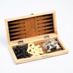 Шахматы нарды шашки «Цейтнот», 3 в 1, классические, 24?24 см