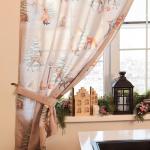Комплект штор для кухни с подхватами «Этель» Christmas forest, 2 шт., бежевые, 145?180 см