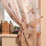 Комплект штор для кухни с подхватами «Этель» Christmas forest, 2 шт., бежевые, 145?180 см