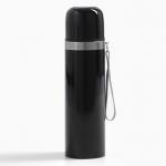 Термос гильза Мастер К, 500 мл, 24?7 см, с кружкой, с помпой, сохраняет тепло 10 ч, нержавеющая сталь, чёрный