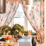 Комплект штор для кухни с подхватами «Этель» Fir branches, 2 шт., бежевые, 145?180 см