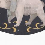 Набор салфеток сервировочных на стол «Этель» Happy and year, 4 шт., чёрные, круглые, d=30 см