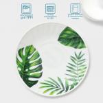 Столовый сервиз «Лист папоротника», 37 предметов, стеклокерамика, белый