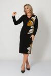 Платье В 2363/ черно-горчичный